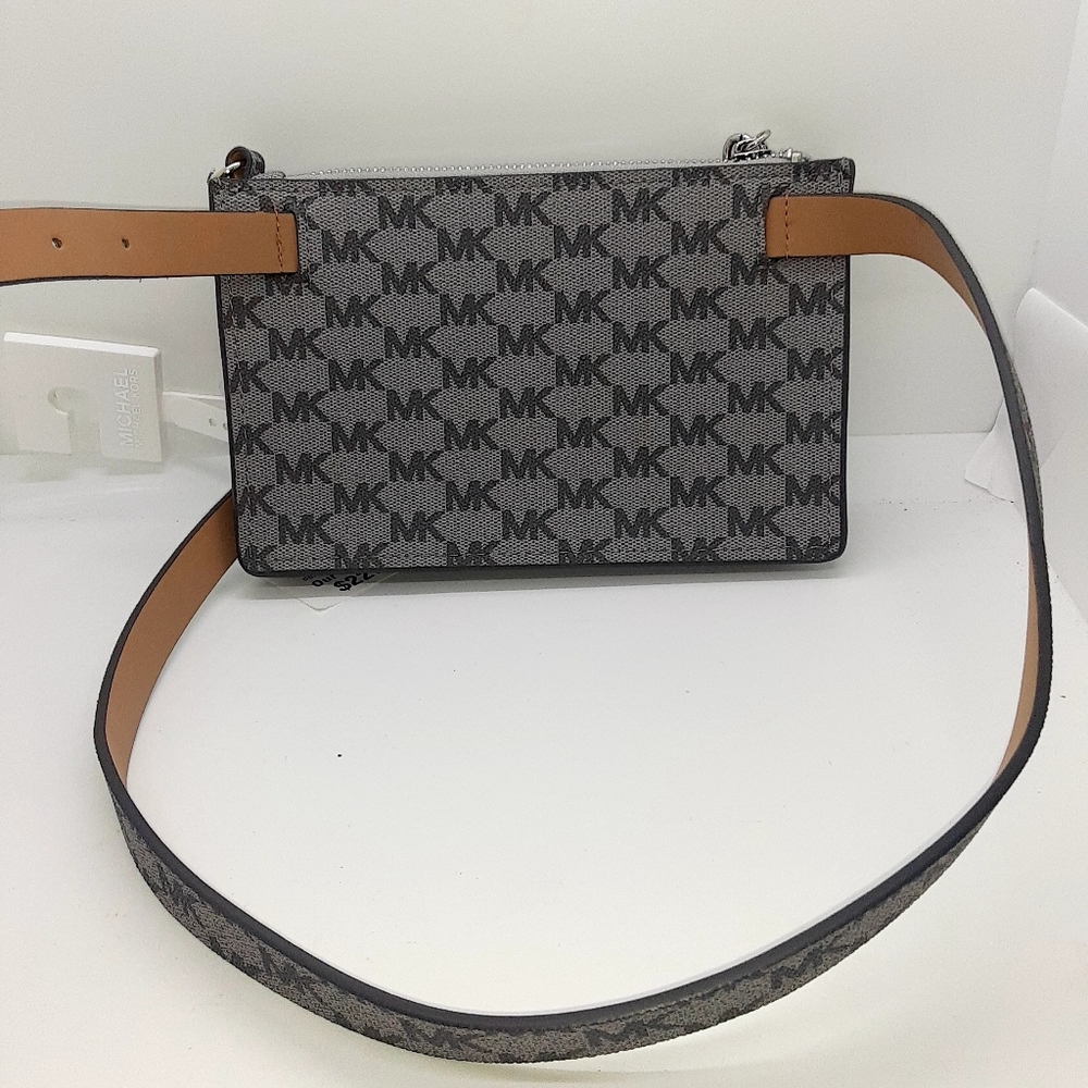 Michael Kors signature gray metal chain fanny pack - Picture 3 of 5